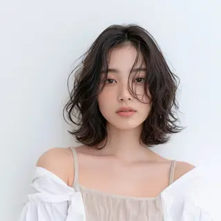 ミディアム ドライパーマ/ ホットパーマ木村純也のヘアスタイル