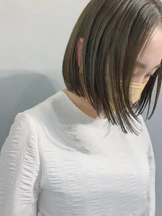 ショート カラー ボブパーマコテ巻き風 パーマNo1深江秀平のヘアスタイル