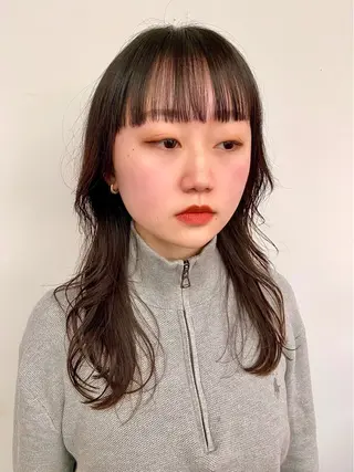セミロング カラー 似合わせレイヤー/ ケアパーマ/高倉のヘアスタイル