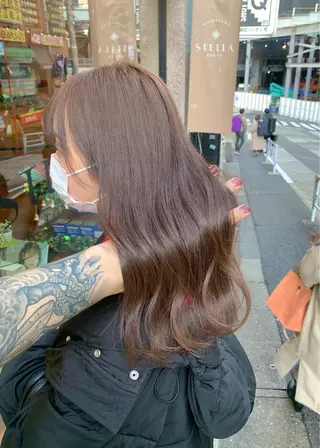 セミロング カラー 矢野 晃平のヘアスタイル