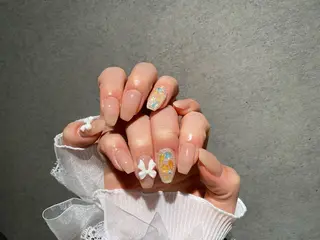 ネイル I-nailロング /ワンホン/キラキラのネイルデザイン