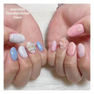 ミディアム ネイル 🐾enen style 🐾のネイルデザイン