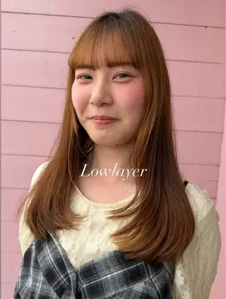 セミロング カラー 透明感/レイヤー/ Wカラー/ほのか🍪のヘアスタイル