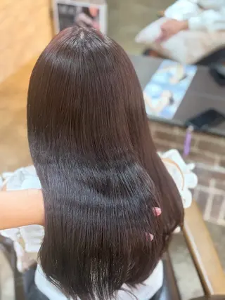 ミディアム カラー 縮毛矯正/暖色系 /徳田真緒のヘアスタイル