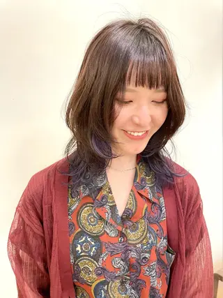 ミディアム カラー ヘアアレンジ 〽️magico/ ウルフDaiki〽️のヘアスタイル