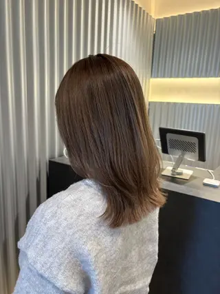 ミディアム カラー パーマ ヘアアレンジ 押切 響　のヘアスタイル