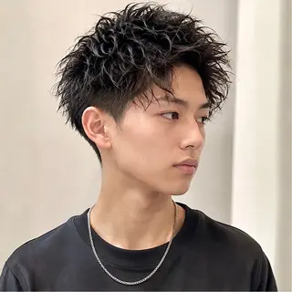 ショート パーマ メンズ メンズ特化🦚 片山/銀座のヘアスタイル