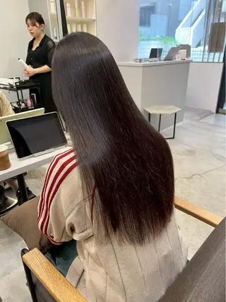 ロング パーマ 🍒モテ暖色カラー × うる艶✧ ゆなのヘアスタイル