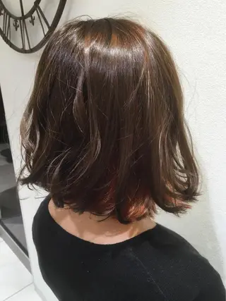 ミディアム カラー ヘアアレンジ 白髪ぼかしハイライト 茗荷谷駅徒歩2分のヘアスタイル