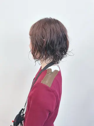 ミディアム パーマ ボブ/ゆるふわ ボブパーマ/とういのヘアスタイル