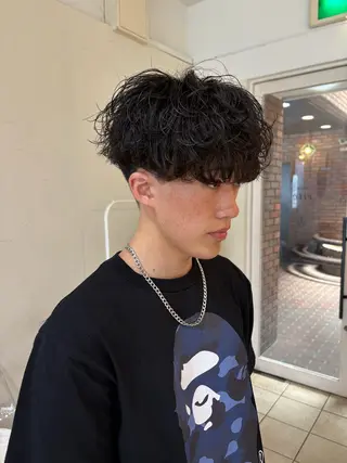 パーマ メンズ ボブパーマ/ スズキユウナのヘアスタイル