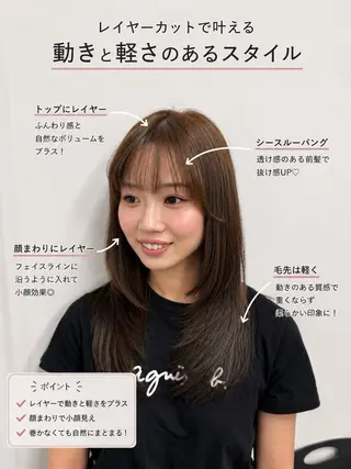 セミロング ヘアアレンジ 透明感カラー♠️ TAKUMIのヘアスタイル