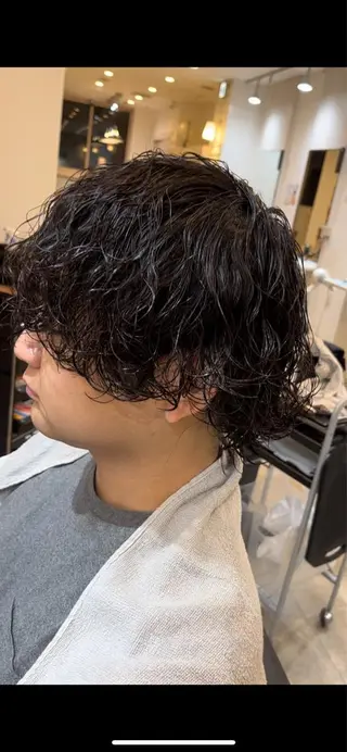 パーマ メンズ 田中 大輝のヘアスタイル