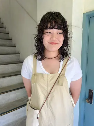 ミディアム パーマ 原 瑞希のヘアスタイル