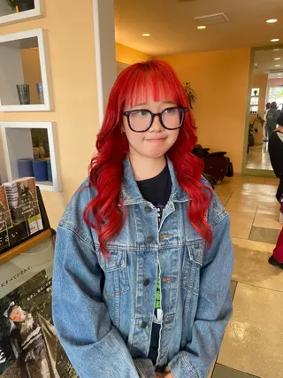 ロング カラー フェザーパーマ🧢 清潔感/池田梨紗のヘアスタイル