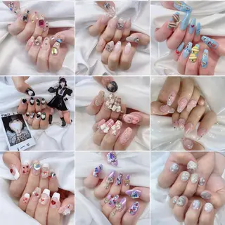 ネイル 渋谷／チップ長さ出し 👑アプレgel-xのネイルデザイン