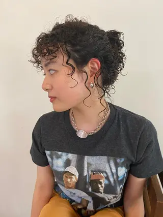 ロング カラー パーマ ヘアアレンジ メンズ キッズ ネイル マツエク・マツパ パーマスタイル🔅 sayacaのヘアスタイル