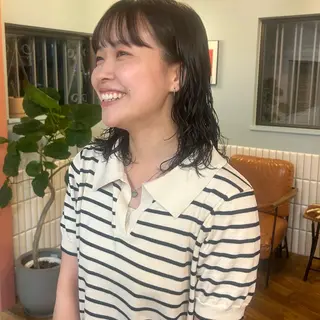 ミディアム カラー MUKU リカのヘアスタイル