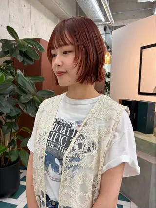 ショート RIN🎀レイヤー/ ボブ/オリーブカラーのヘアスタイル