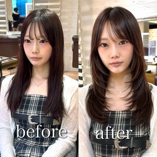 セミロング 前髪顔周り/レイヤー hiroのヘアスタイル