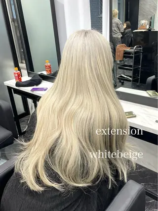 ロング カラー エクステ🩵ブリーチ 韓国ヘア🩵KAEのヘアスタイル