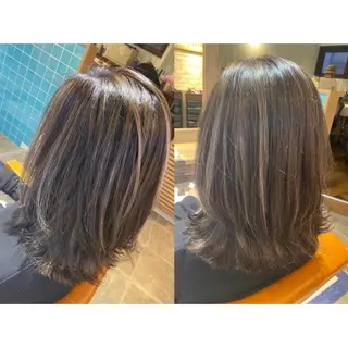 カラー 🩵盛れる顔周り/ 艶カラーemi🩵のヘアスタイル