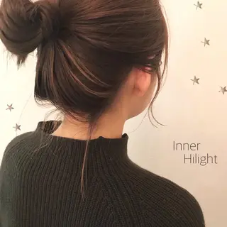 ミディアム カラー ヘアアレンジ 市川 千夏のヘアスタイル