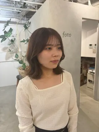 セミロング 新宿/顔周りカット +レイヤー=しずく♩のヘアスタイル