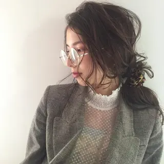 ロング カラー ヘアアレンジ 山下 千明のヘアスタイル