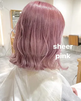 セミロング カラー ハイトーンカラー♡ yuのヘアスタイル