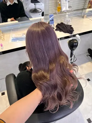 セミロング カラー ヘアアレンジ 💕上野美容師☁ ブリーチ💖サワのヘアスタイル