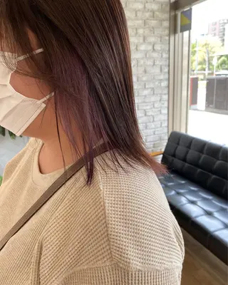ミディアム カラー 福田 ボブ.ウルフのヘアスタイル