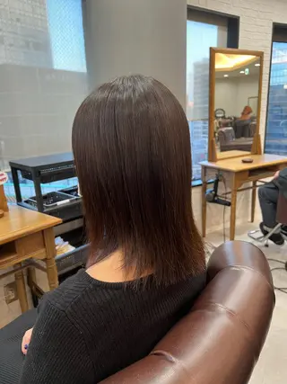 ミディアム カラー 髪質改善ストレート Kantaのヘアスタイル