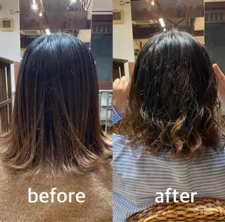 ミディアム パーマ 宮原 菜月のヘアスタイル