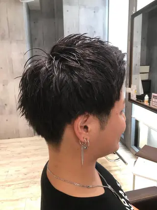 ショート カラー パーマ ヘアアレンジ メンズ キッズ ネイル マツエク・マツパ EnBlesS西宮 マンツーマン神道有基のヘアスタイル
