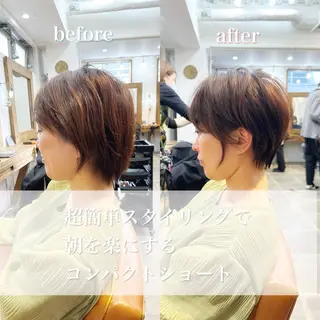 ショート カラー 👑銀座ショート/ 絶壁補正/金子涼👑のヘアスタイル