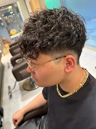 ショート パーマ メンズ 💈メンズ特化 美容師サキ💈のヘアスタイル