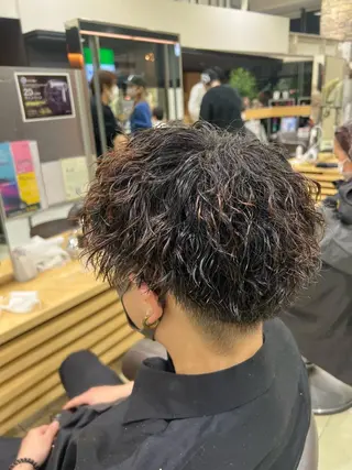 パーマ メンズ 波巻き/シャドウ/ レイヤー/ボブ航太のヘアスタイル