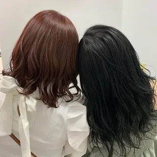 ミディアム カラー パーマ ヘアアレンジ メンズ ネイル マツエク・マツパ 🩵 JURI🩵のヘアスタイル