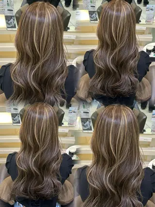 ロング カラー ハイライト/ブラウン カラー🇺🇸/ワカのヘアスタイル