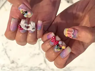ネイル 韓国/ワンホン/長さ 出しつけ放題🎀のネイルデザイン