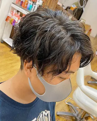 パーマ メンズ 原田 涼矢のヘアスタイル