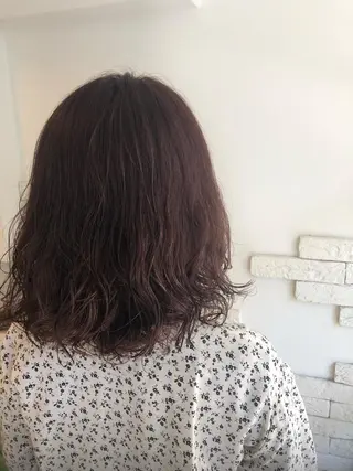 ミディアム カラー パーマ 西村 有紗のヘアスタイル