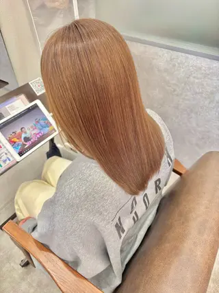 ミディアム 久保田康雅 辻堂 髪質改善×縮毛矯正のヘアスタイル