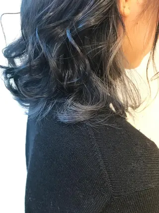 ミディアム カラー ヘアアレンジ 白浜 サキのヘアスタイル