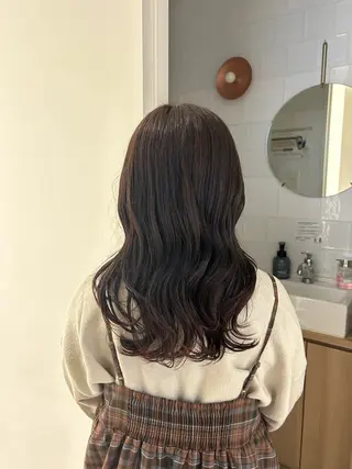 セミロング カラー Nanami🧸🤍 ワンカラーモデル募集のヘアスタイル