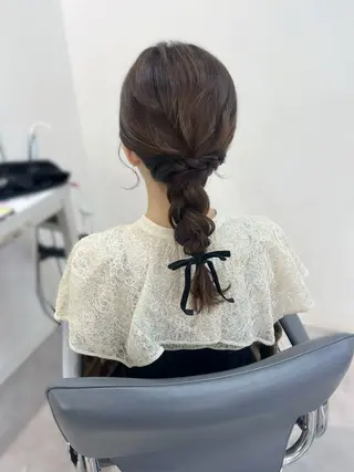 ロング ヘアアレンジ 無料カットモデル💞 ピンク💞みどりのヘアスタイル