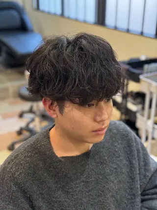 ショート パーマ メンズ 朝3分で決まる kouta🪽のヘアスタイル