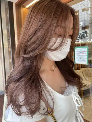 セミロング カラー 清水　ちひろ ✄トップスタイリストのヘアスタイル