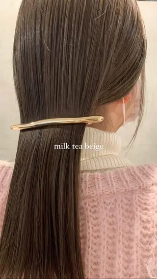 セミロング カラー メンズ 落合希 Olivebeigeのヘアスタイル